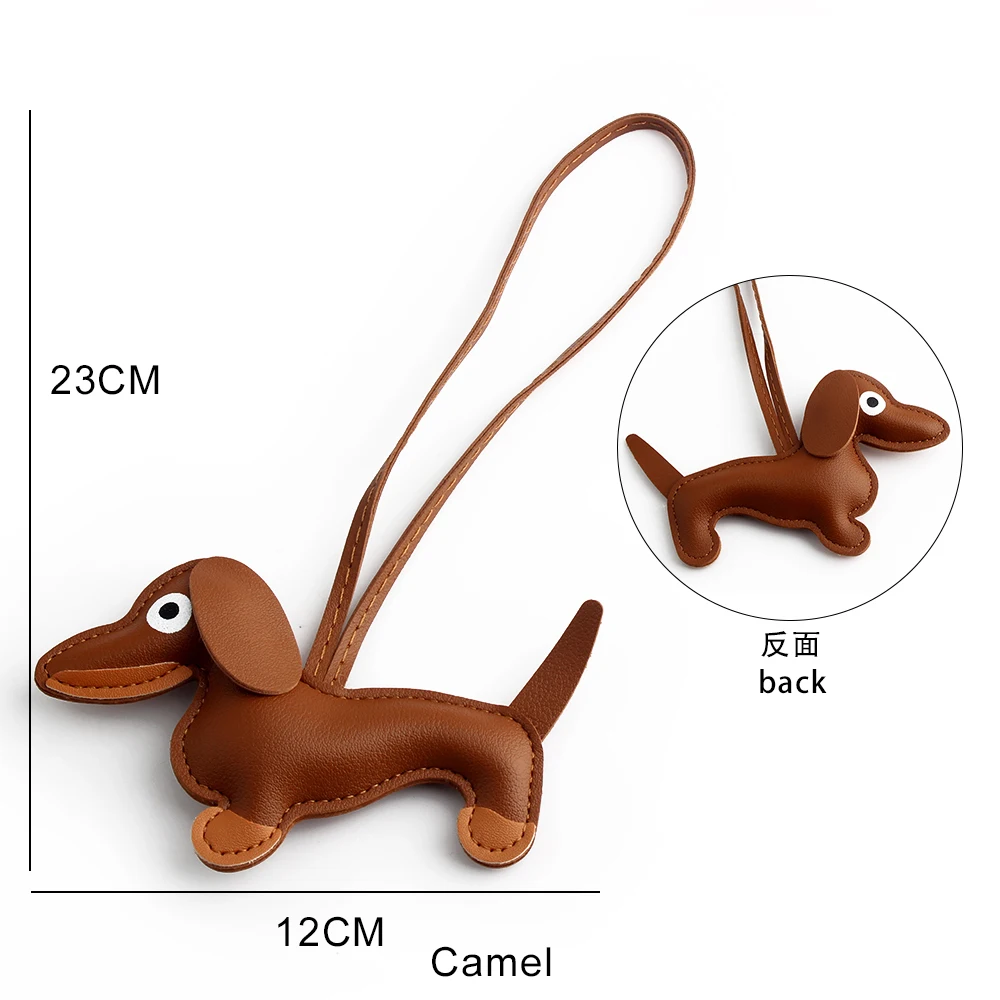 3/10/20PCS PU Leather Sausage Dog Keychain Fashion Men's Car Dachshund Dog Key Ring Bags Shoulder Tote Pendant Cute Gift Trinket