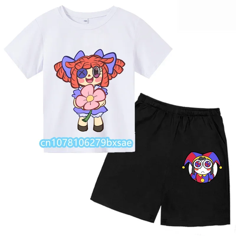 Hot Sale The Amazing Digital Circus Graphic Cartoon Kids T-Shirts Girls Clothes Baby Boys T shirt Summer Children Tops Sets