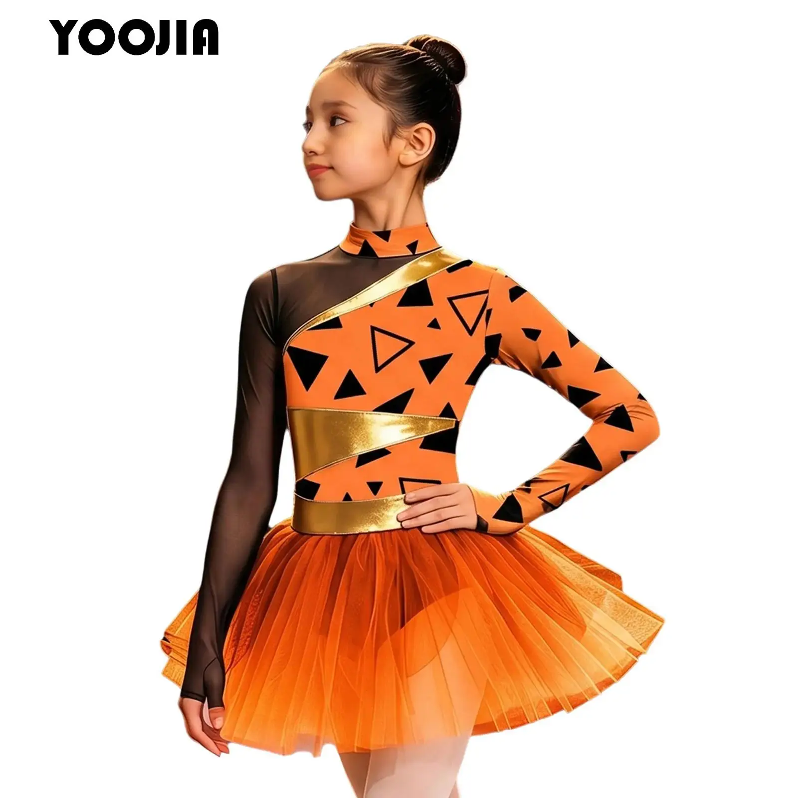 Girls Historical Caveman Costume Metallic Gloss Ballet Tutu Dress Primitive Tribal Dress Up Leopard Printed Mesh Leotard Dresses