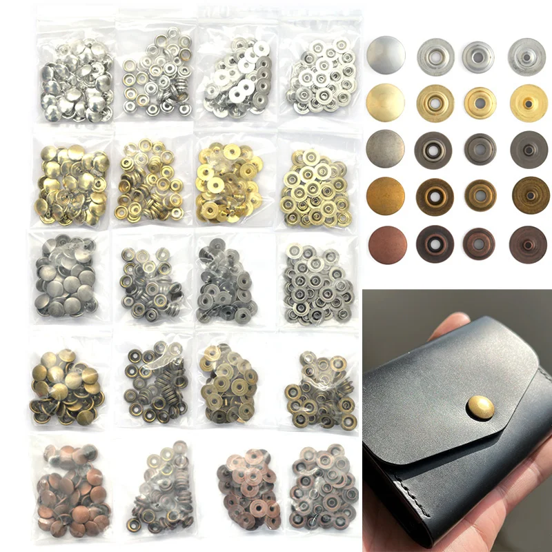 40 Sets of Four-In-One Metal Snap Button Sewing Kits, 15mm (0.59inch) Snap Buttons, Suitable for DIY Crafts, Such as Boat Covers, Sewing Leather, Canvas, Jeans, Jackets, Bags, Clothes, Etc