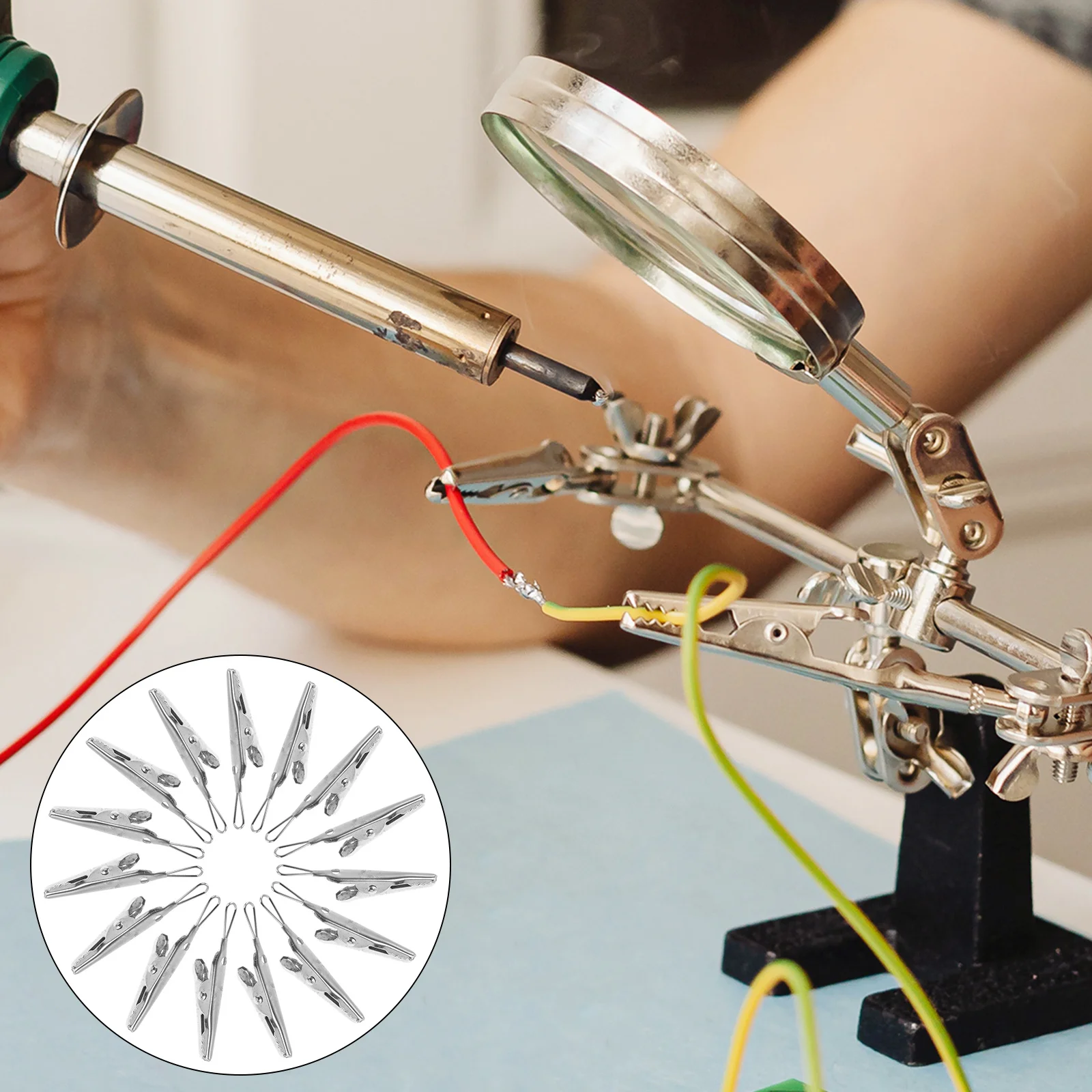 

40Pcs Metal Electrical Test Clamps Alligator Clips 45mm Durable Testing Mini Clips for Crafting Soldering Electronic