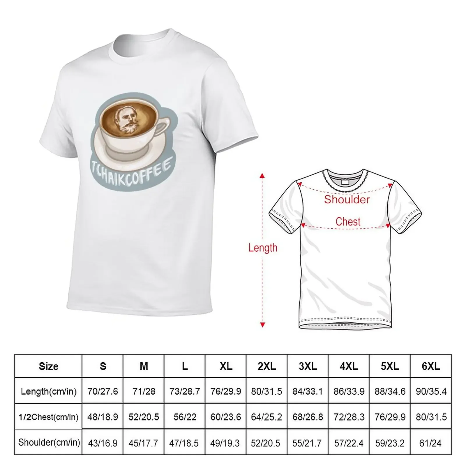 New Tchaikovsky Coffee T-Shirt summer tops black t shirts Oversized t-shirt quick-drying t-shirt fitted t shirts for men