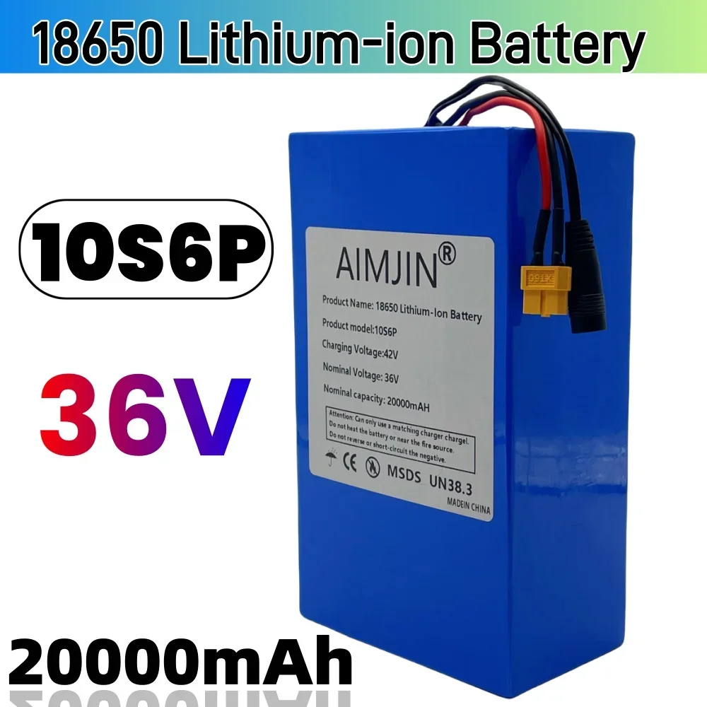 10S6P 36V 20000mAh 18650 lithium-ion battery pack ，with BMS，Suitable for bicycles, wheelchairs, outdoor motorcycles with BMS