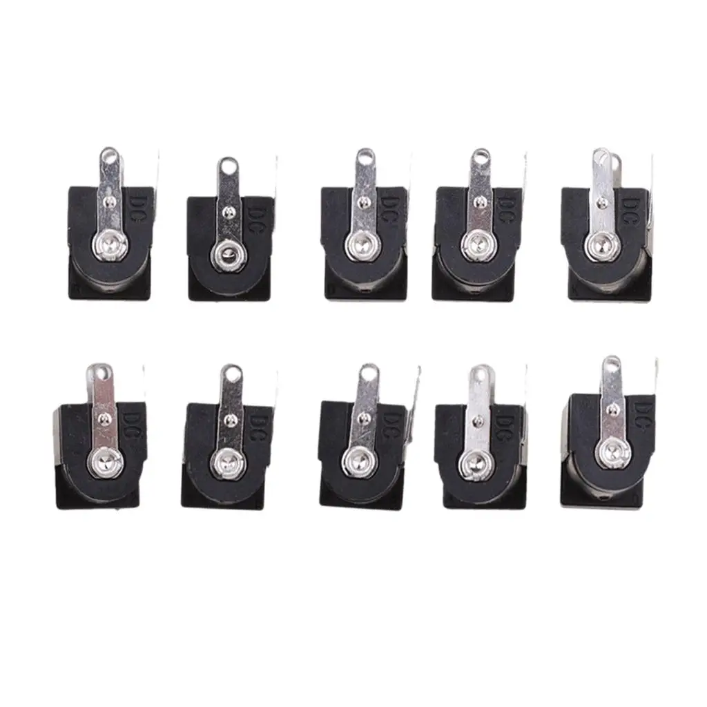 10pcs 5.5x2.1mm DC Power Supply Female 3 pin PCB Mount Socket Connector