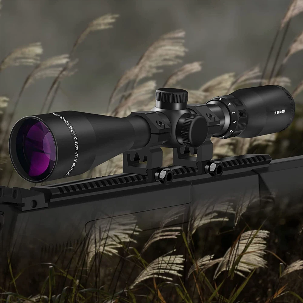 Imagem -05 - Tactical Riflescope hd Purple Lens Crosshair Optical Sight Airsoft Hunting Shooting Rifle Scope For 11 mm 20 mm Rail Mount 3-9x40