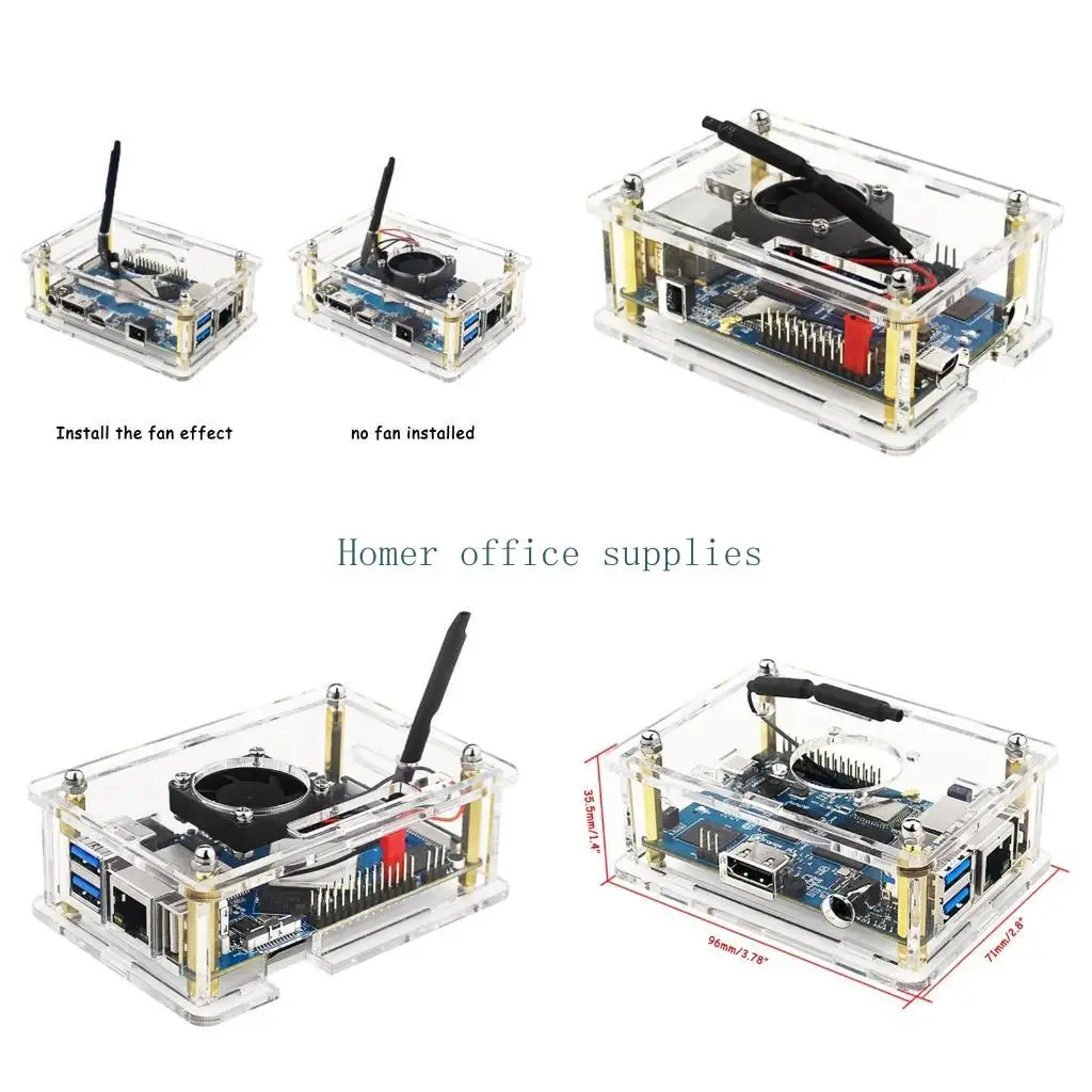 

K43B Acrylic for Case for Orange 4 Lts Transparent Protective for Case With Cooling Fan Heat Dissipation Protector