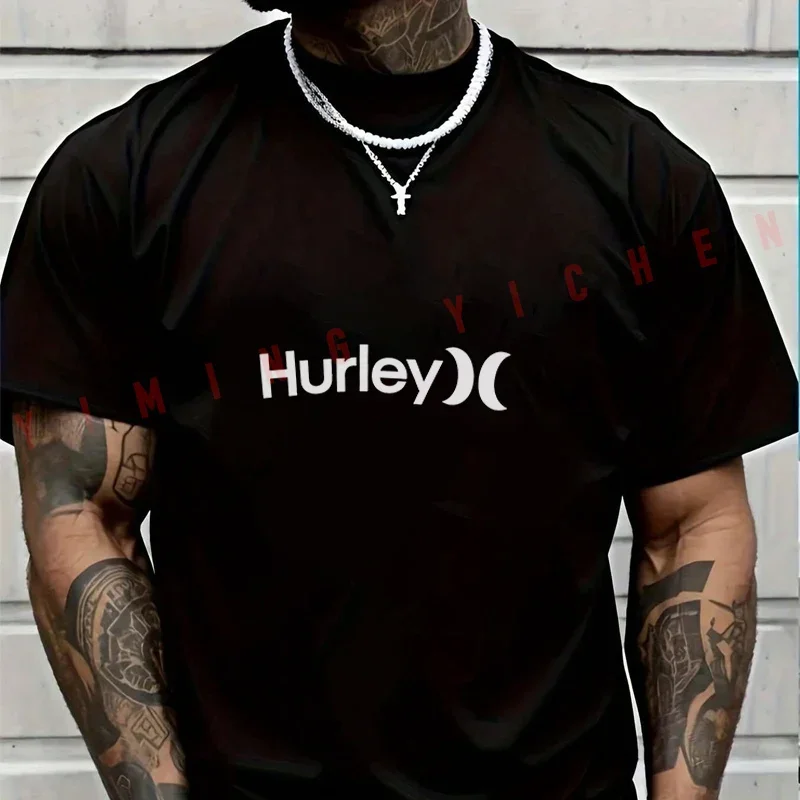 Camiseta de Motocicleta para Hombre 2026, Ropa Casual de Motociclista, Camiseta Gráfica Hurley de Manga Corta para Hombre, Camisetas de Verano