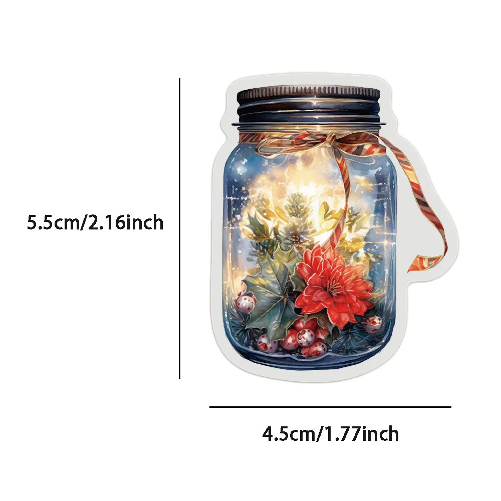 50 pezzi caldi cartoni animati di Natale Graffiti adesivi graffiti bottiglia di Natale adesivi fai da te candela atmosfera calda