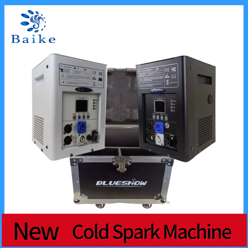 2pcs 750W Cold Spark Machine With Flightcase Cold Firework Machine DMX Remote Control LCD Cold Sparking Machine Ti Powder Wedding Equipment