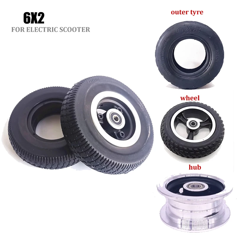 6 Inch Inflatable Wheel 6x2 Tire for Mini Electric Scooter Trolley Thickened Wear Resistant High Quality Inner and Outer Tyre