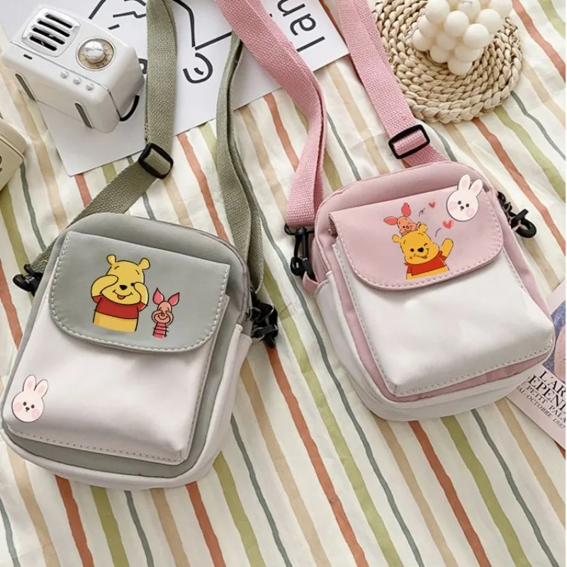 Disney Cartoon Cute Merchandise Pooh Bear Crossbody Bag for Men and Women, Fashionable Stylish Versatile Portable Phone Bag