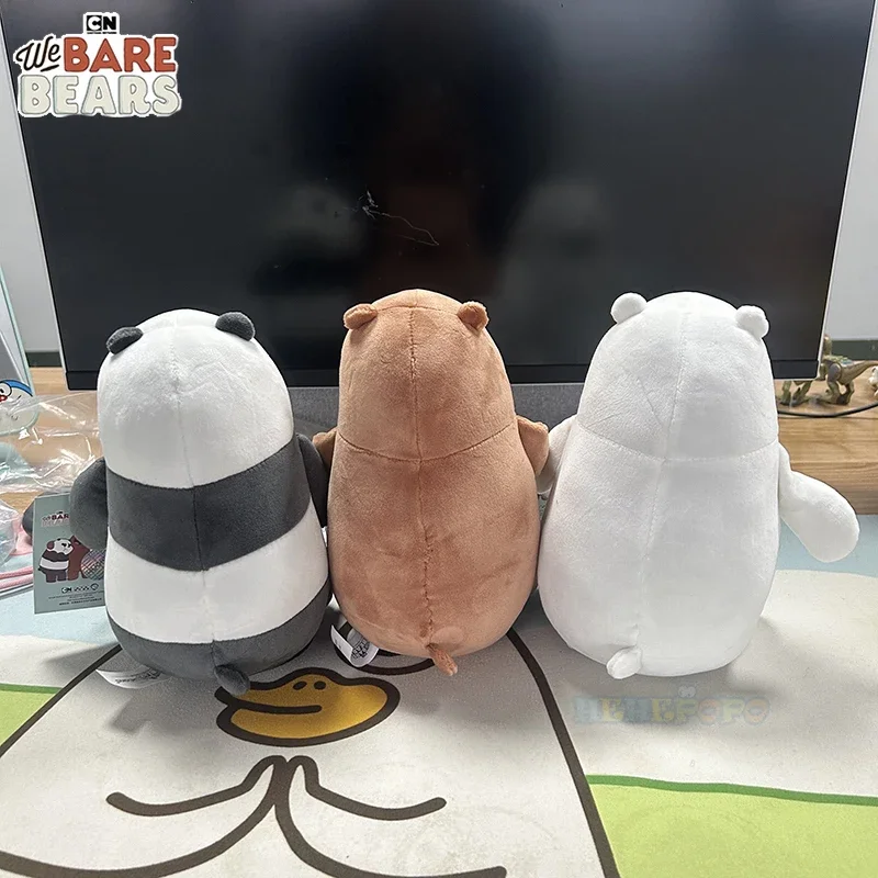 Pluszowe lalki Miśki z serialu We Bare Bears, siedzące, 20 cm, miękkie, urocze zwierzątka, idealne na prezent świąteczny.