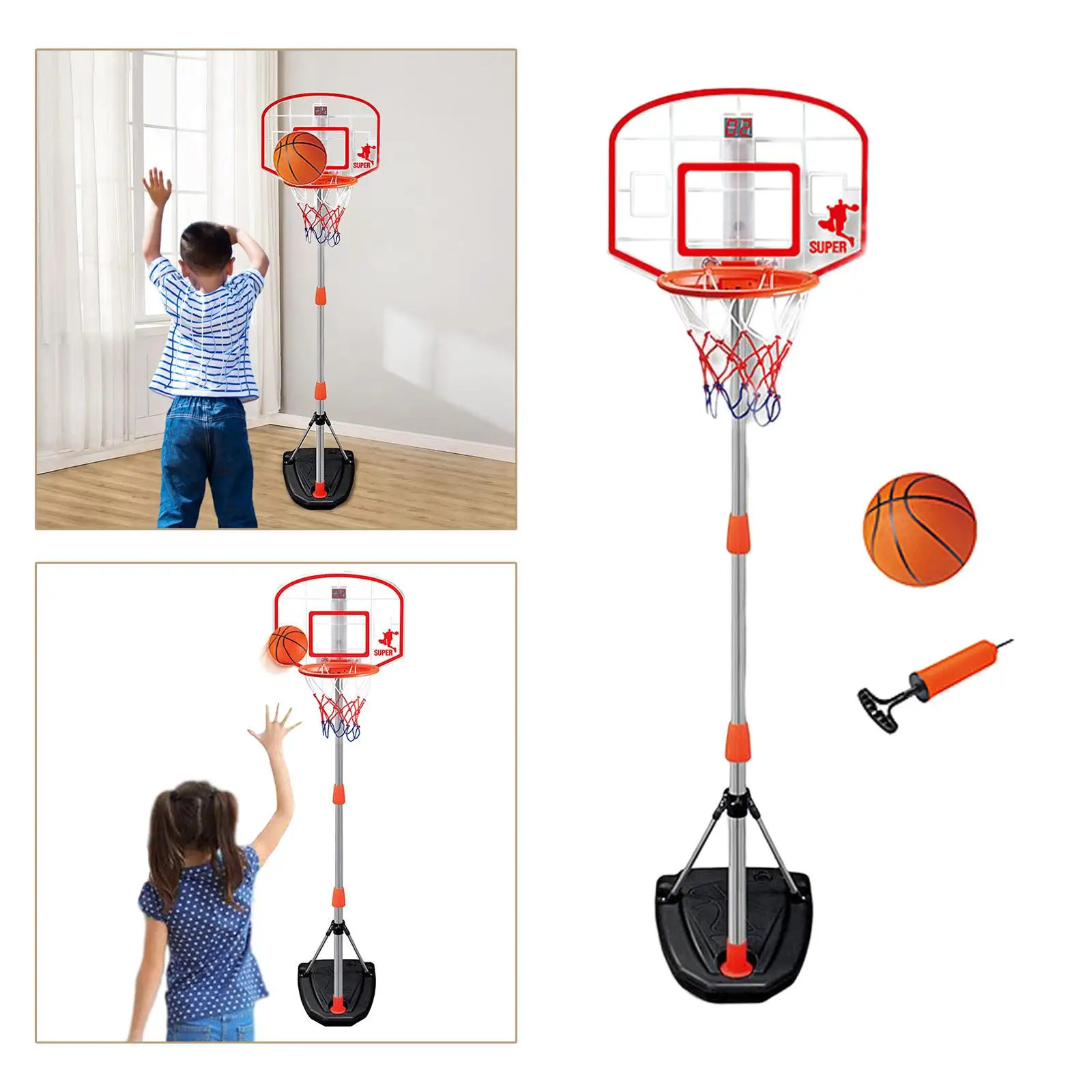 

Kids Basketball Hoop and Stand Electronic Scoring Height Adjustable Yard