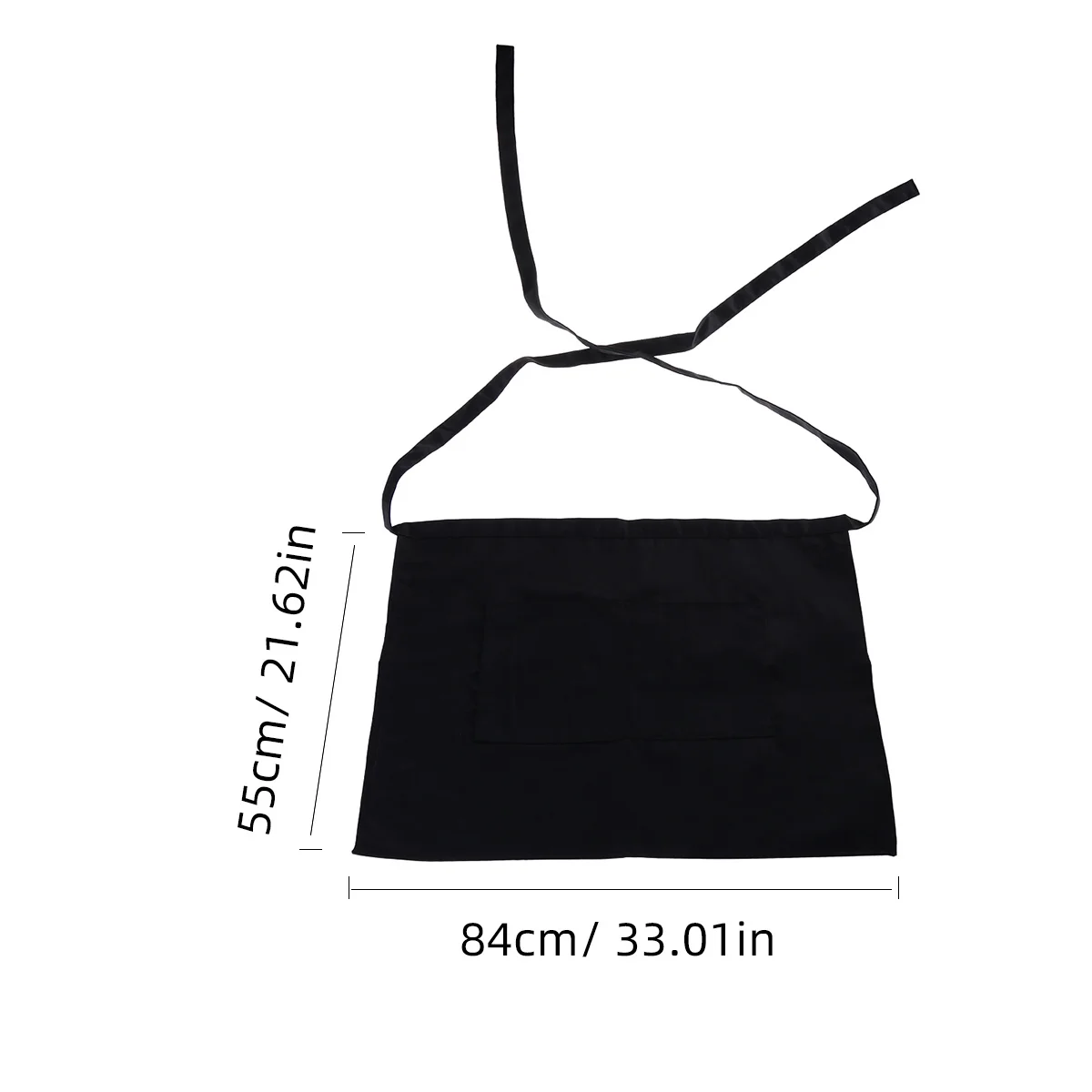 Kurze Schürze mit Tasche, Unisex-Design, schrumpffest, leicht zu waschen, ideal für Catering, Schulen, Küchen, Bars, Pubs, Restaurantpersonal