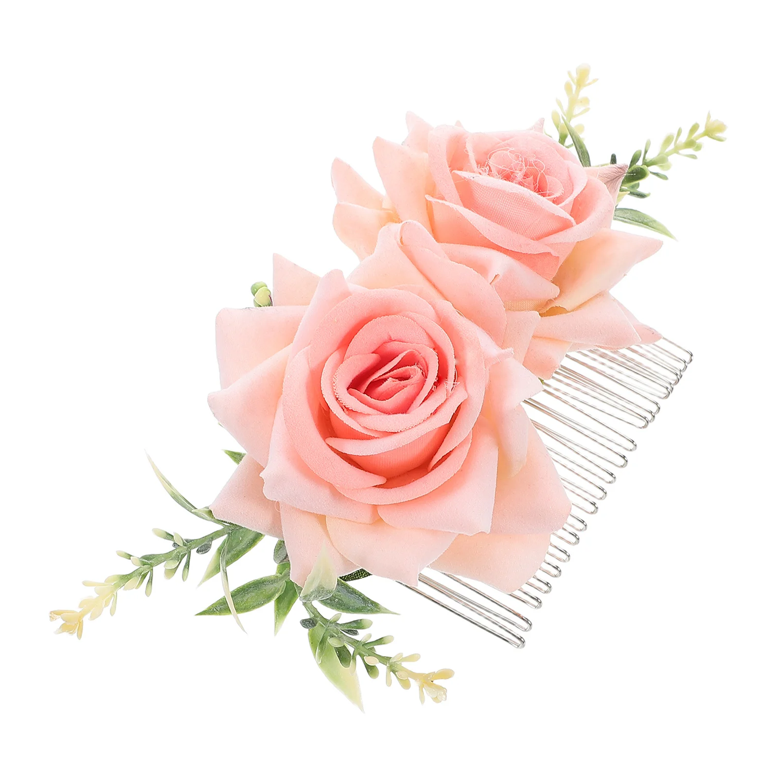 

Розовая искусственная роза, расческа для волос, боковой металлический зажим, элегантные свадебные аксессуары для свадеб, официальных вечеринок, прически для мероприятий