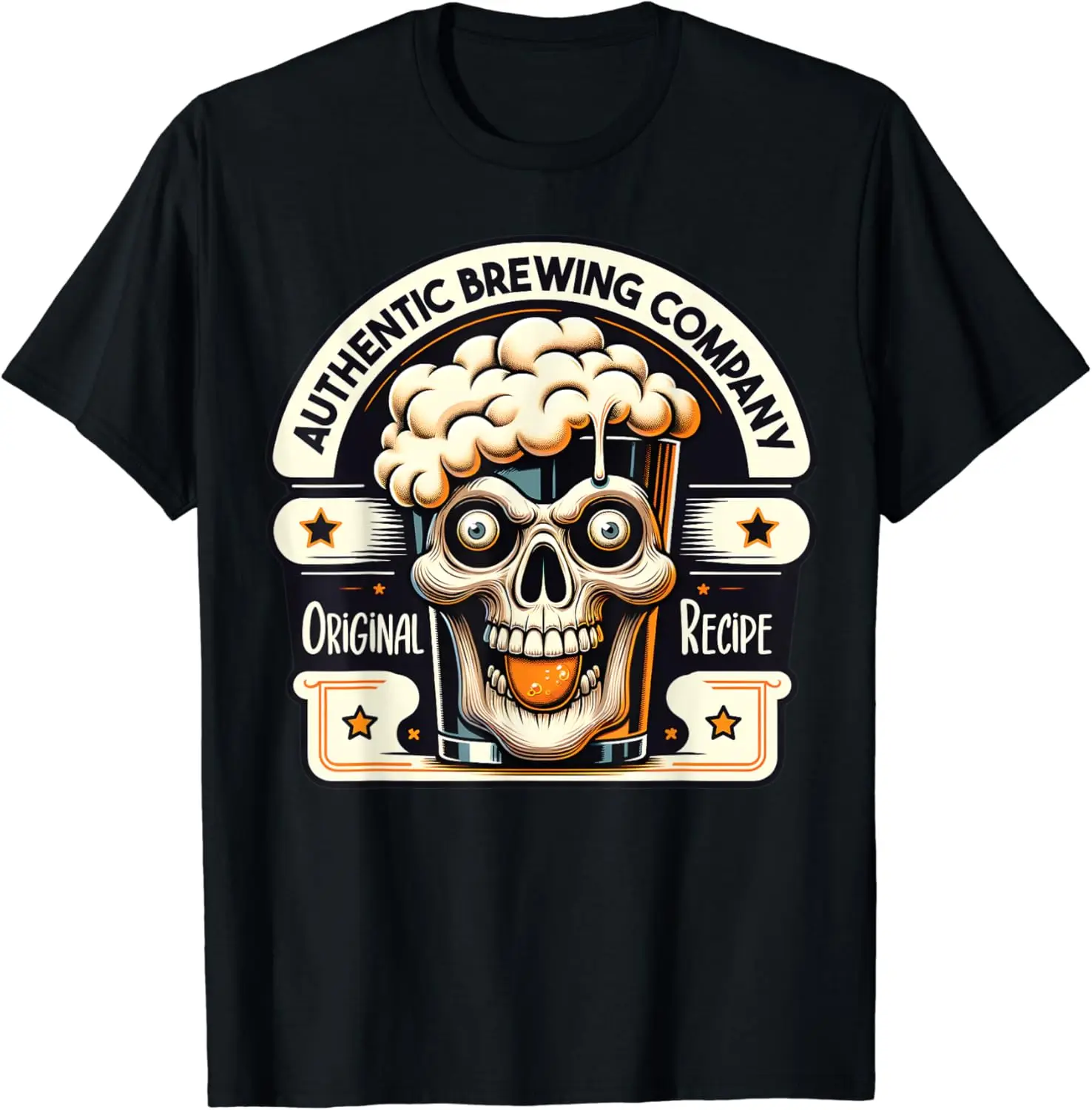 

Vibes and Brews: Skull and Beer Caricature Men's Graphic T-Shirt Men's and women's T-shirts