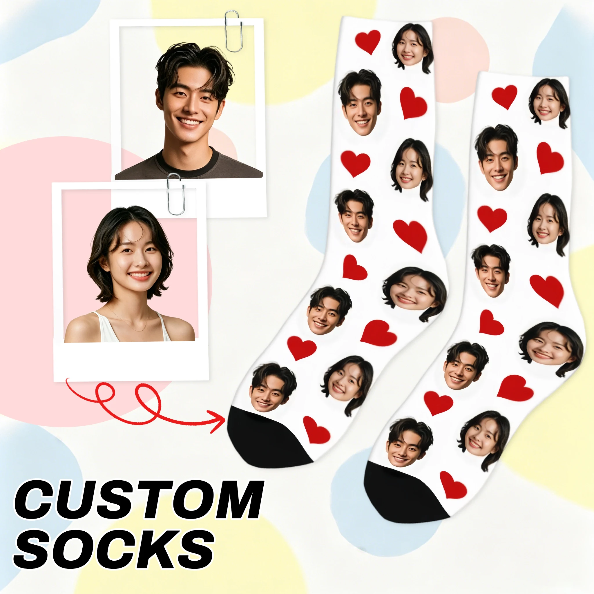 Custom avatar socks for men and women custom photo socks DIY personalized picture socks photo socks personalized gifts