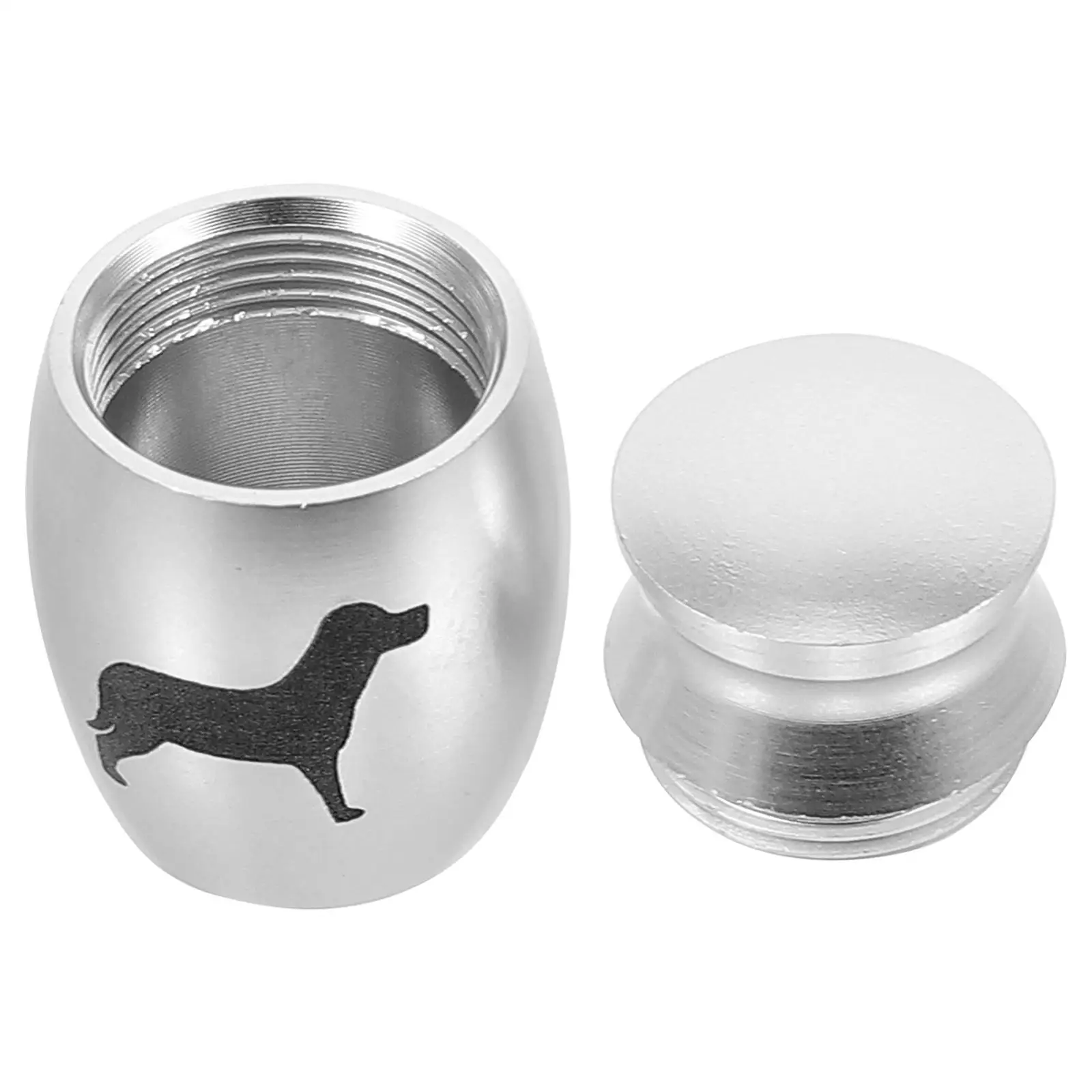

Pet Urn for Ashes Mini Small Dog Alloy Cremation Cat Silver Color Strong Seal Portable Keepsake Pet Memorial Gift