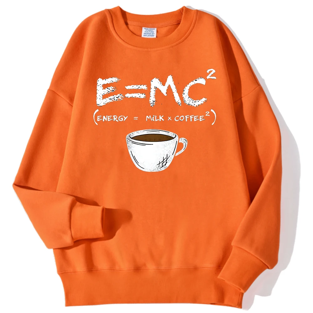 Energy=Milk+Coffee Printed Men Pullover Casual Comfortable Warm Hoodies Street Fashion Sweatshirts Autumn Fleece Sportswears