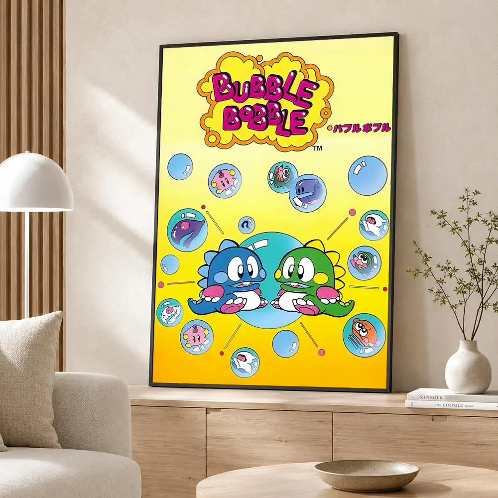 Game B-Bubble B-Bobble Poster Poster Wall Sticker Waterproof Self Adhesive HD Art  Bedroom Bar Decor