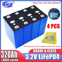 4PCS Brand New 3.2V 320Ah 150Ah 105ah Lifepo4 battery DIY 12V 24V 48V A-class rechargeable battery pack for golf boats and ships