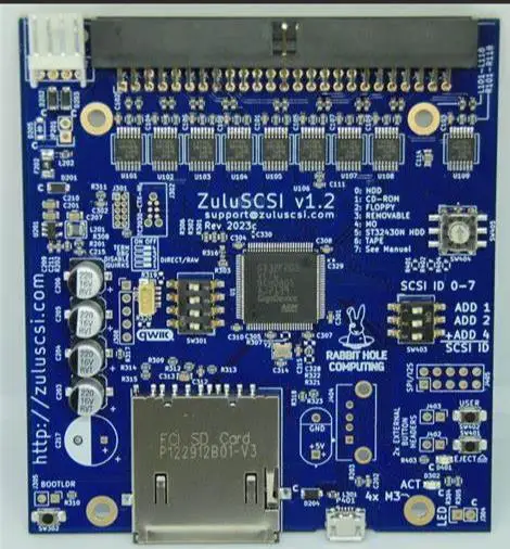 ZuluSCSI V1.2 Set your SCSI ID and device type via DIP switc