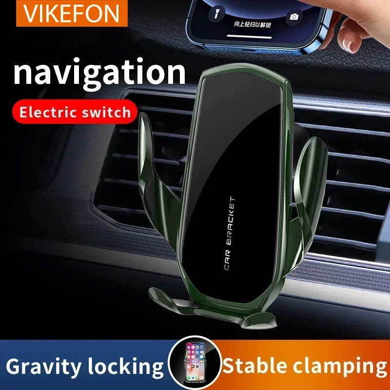 VIKEFON Car Phone Holder Bracket Mobile Stand Smartphone GPS Support Mount in Car For iPhone 15 14 13 12 Samsung Xiaomi Redmi LG