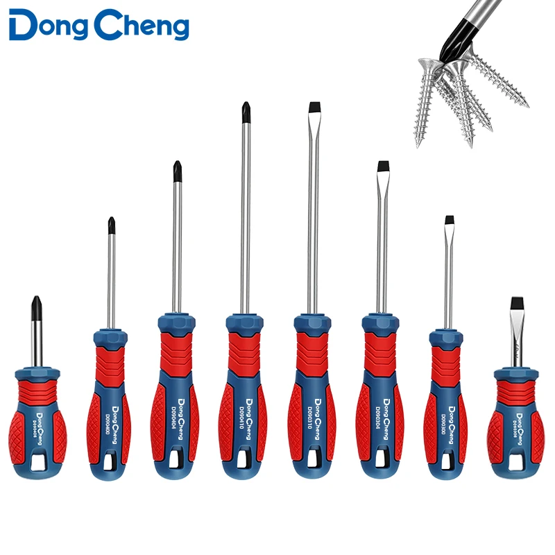 2pcs CR-V Screwdriver Set, Magnetic Blackened Tip, Anti-Slip Dual-Color Handle, High Torque Resistance, for Home & Office Use