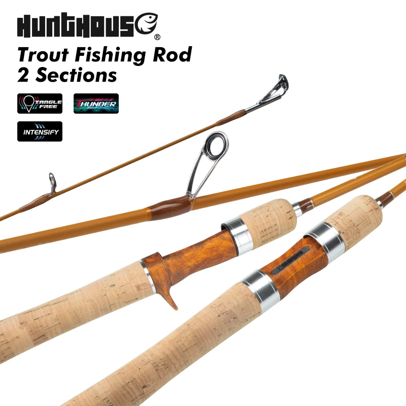 Hunthouse 1.85m UL Trout Fishing Rod 7+1 Guide Spinning Ultra Light Lure WT 0.2-0.8g Carbon Fiber 0.7mm Top Bass Fish Tackle