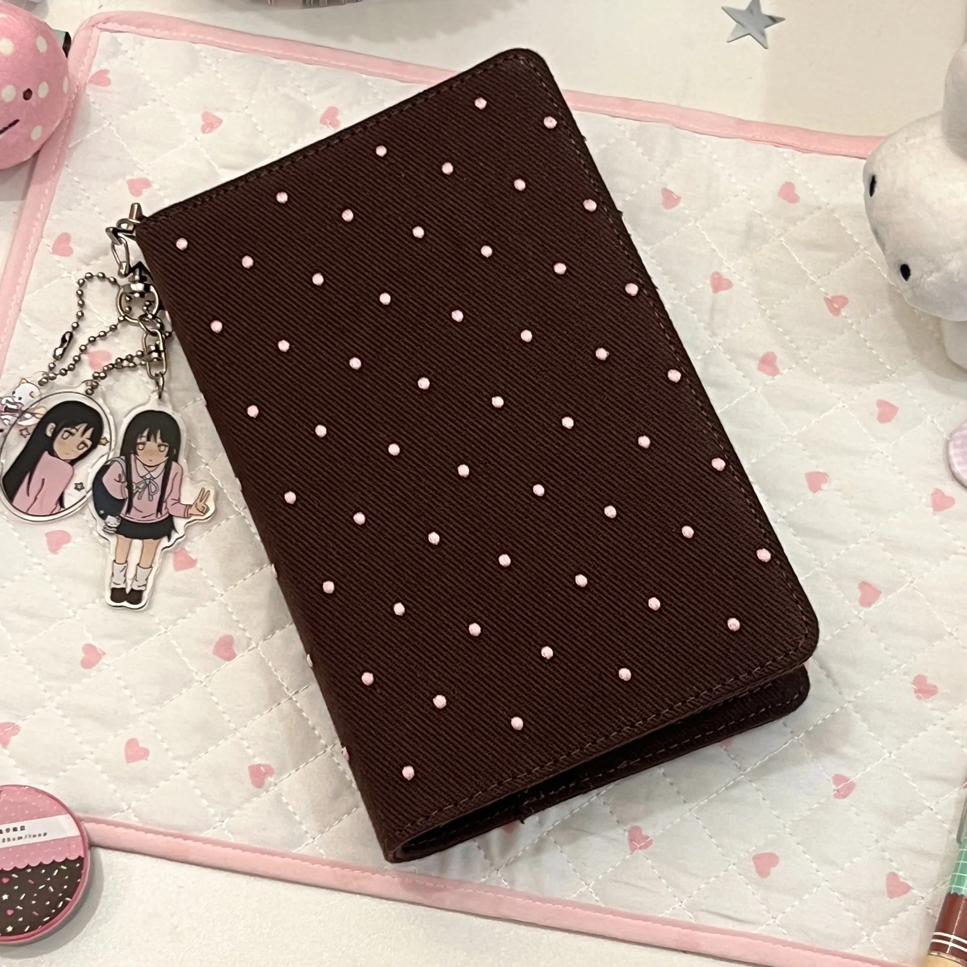 A6  Brown Chocolate Wave Point Handbook DIY PU Clip-on DIY Notebook Loose Leaf Notebook - view 4