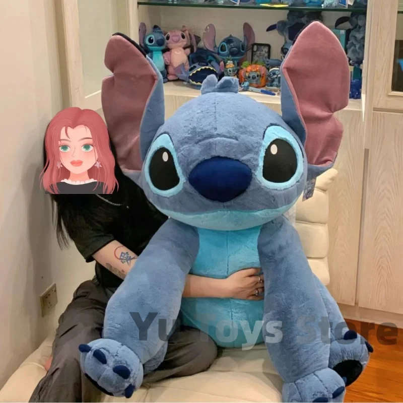 2024 Giant Size Disney Lilo&stitch Plush Stuffed Animal Couple Doll Cartoon Sleeping Pillow Softmaterial Toy For Christmas Gif