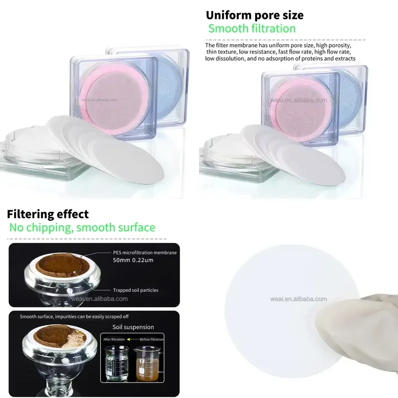 WEIAI Factory Price Membrane Filter 13/25/47/50/60/90/100mm CA PTFE PES Nylon PP PVDF MCE Lab Food Microporous Filter