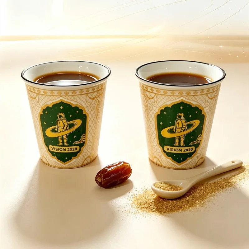 Creative Astronaut Espresso Cup, Coffee Mug, Saudi Arabia 2030 Aerospace Themed Ceramic Coffee Mug