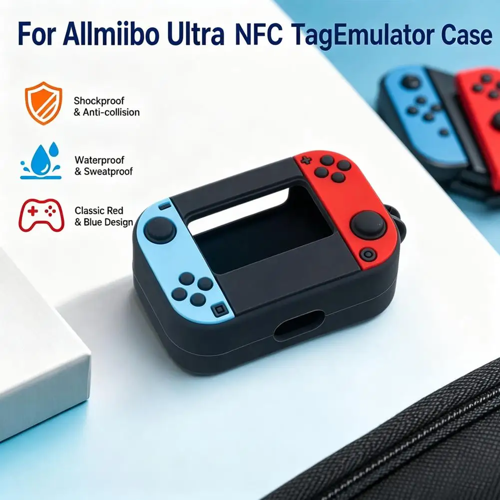 Silicone Case For Allmiibo Ultra NFC TagEmulator Shockproof Protective Cover Retro Console Skin Portable Accessory