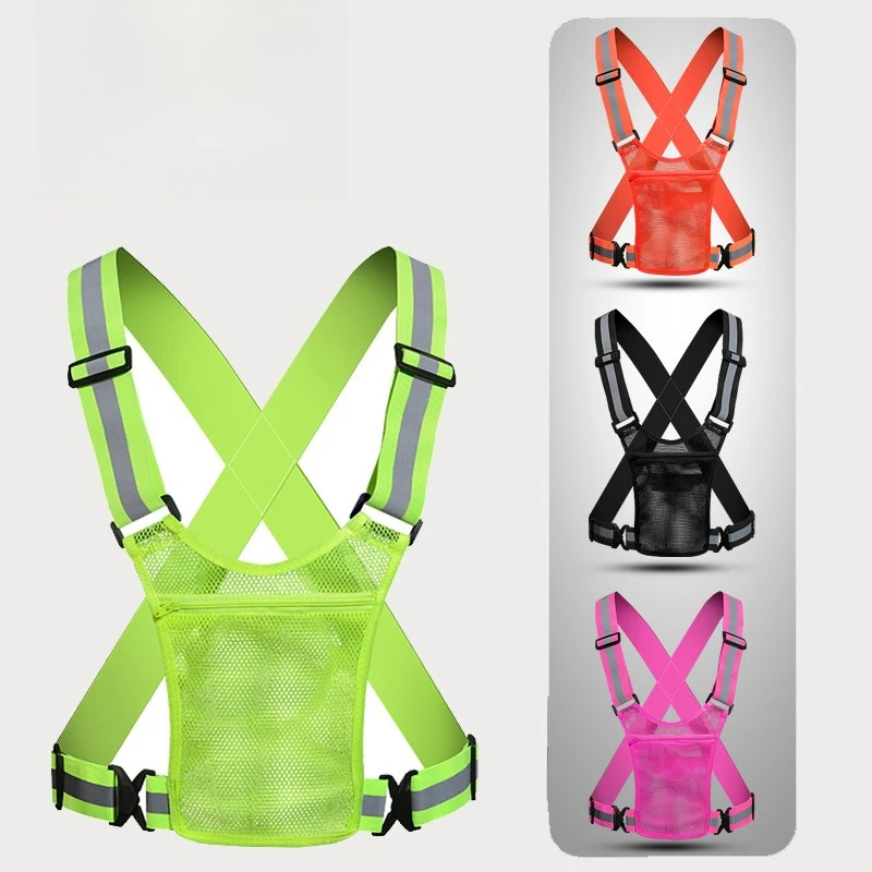 

Unisex Reflective Running Belt, Lightweight Safety Vest for Jogging, Cycling, and Dog Walking