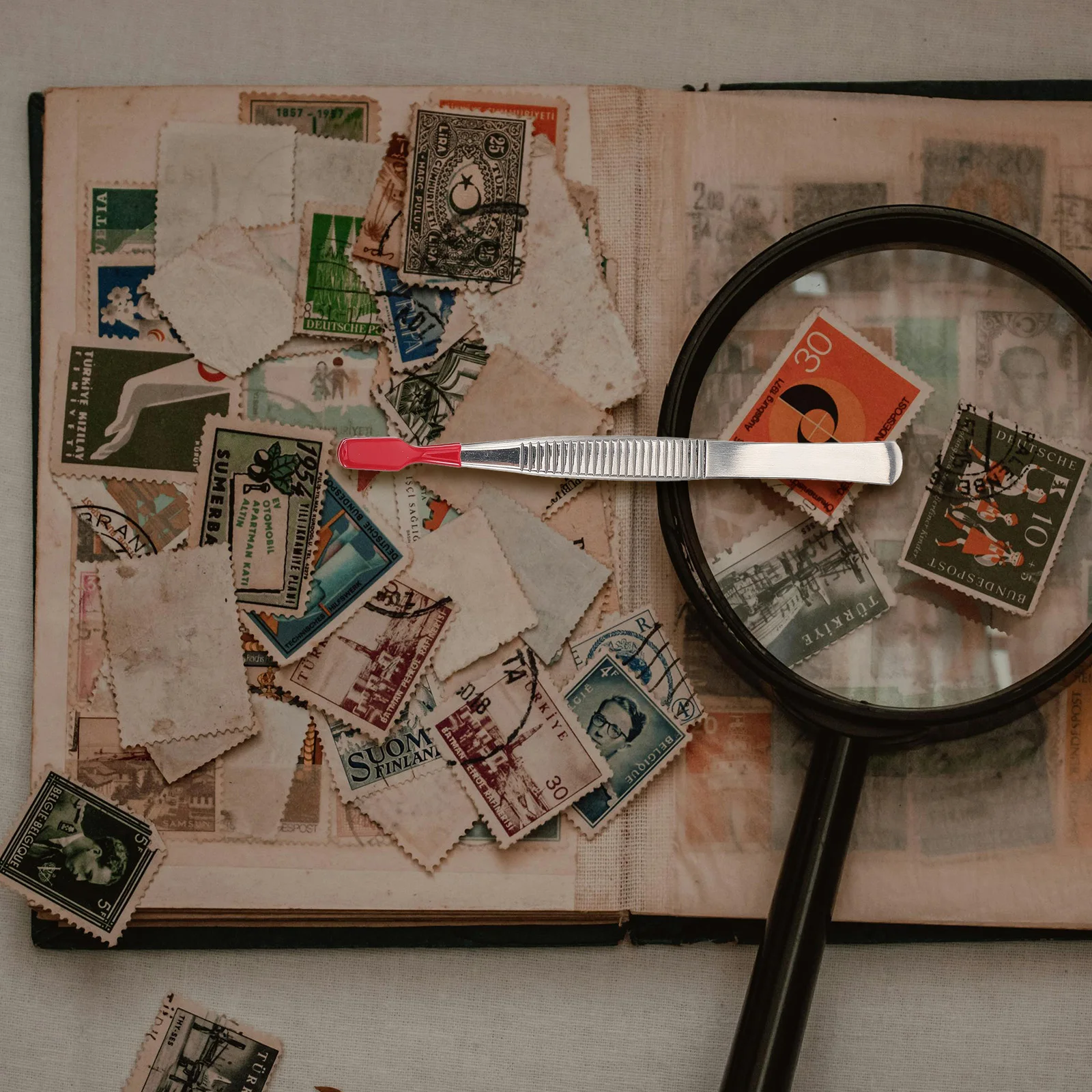 

Stainless Steel Stamp Tweezers Precision Craft Tweezers For Stamp Collecting Jewelry Making Lab Hobby Eyebrow Lash