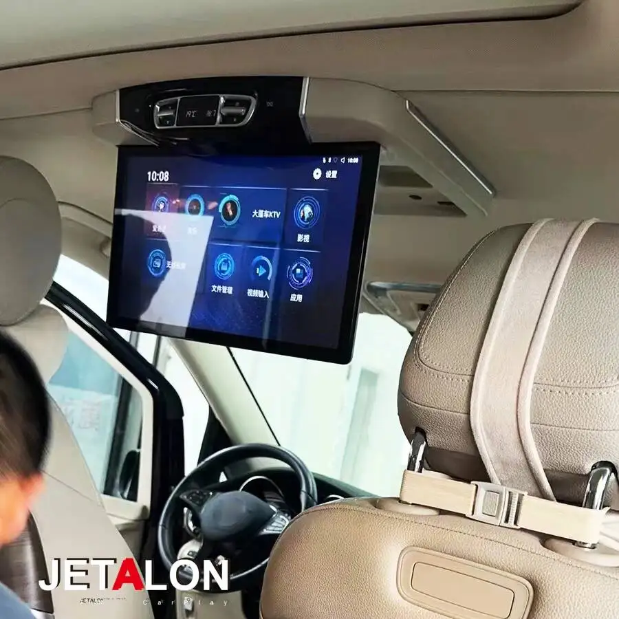 For Mercedes Benz V260 V260L V Class Roof Screen Remote Control Ceiling Monitor Android Multimedia Video Player Mirror 15.6''