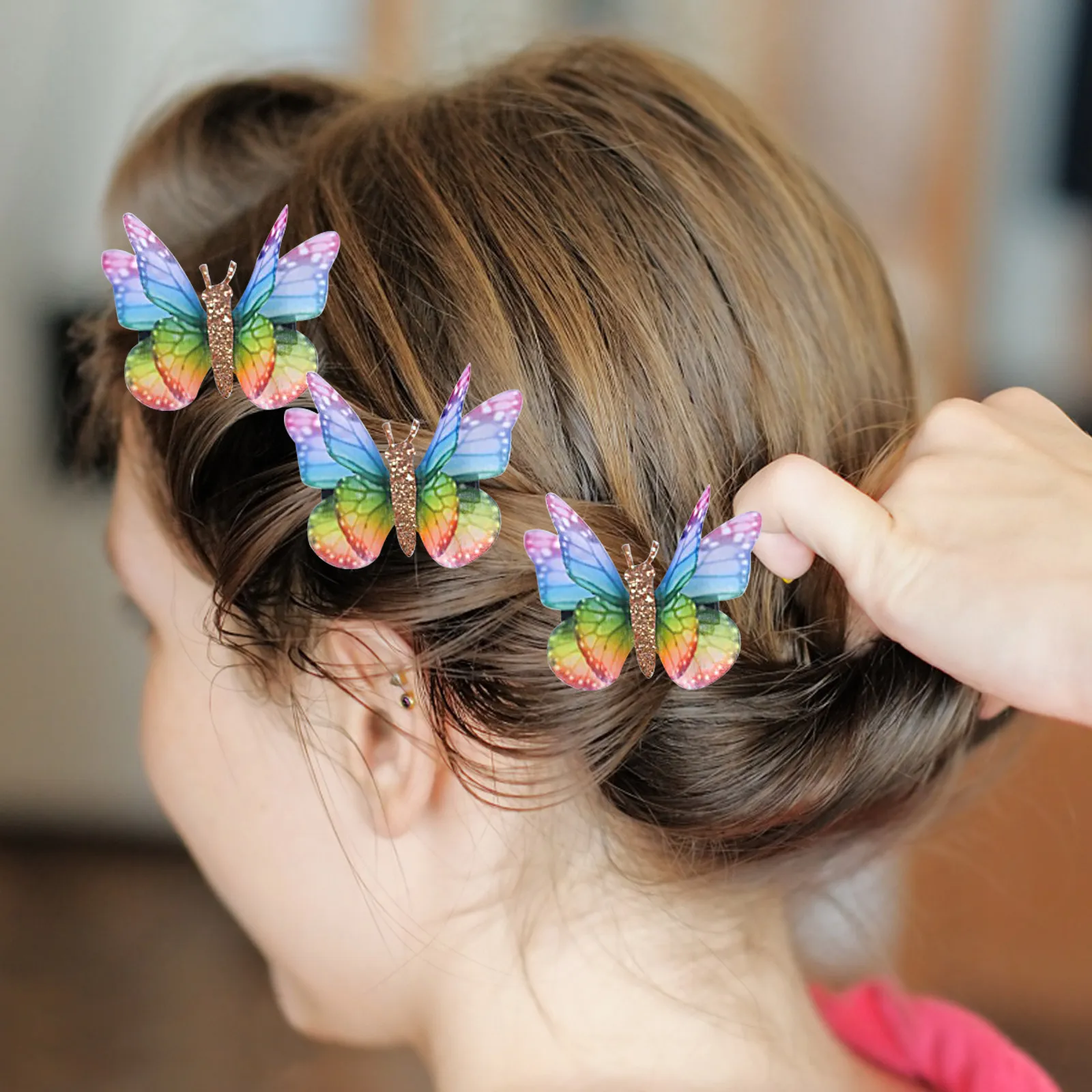 10Pcs Exquisite Butterfly Hairpins Sheer Organza Hair Clips Hair Accessories for Daily Wear Festival Party Decoration Gift