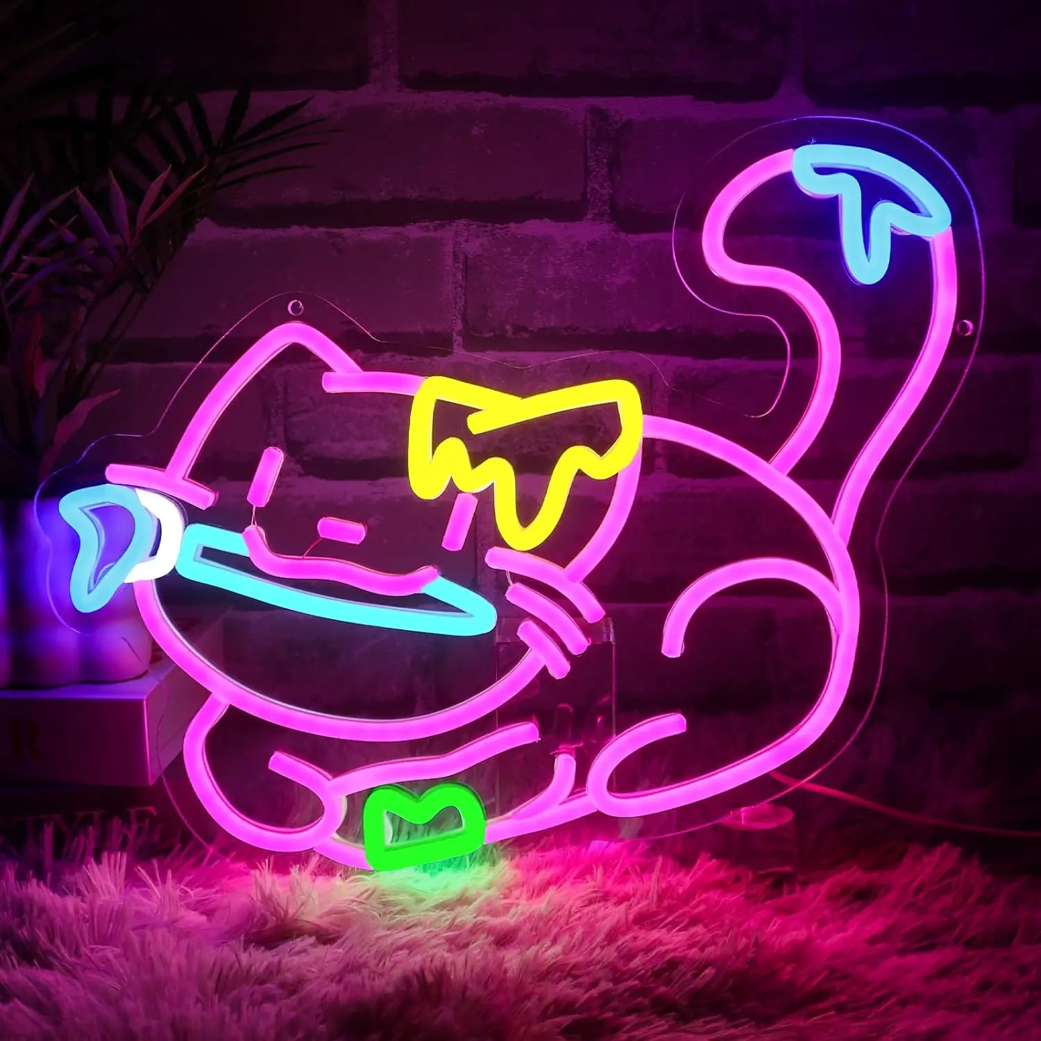 Cat Eat Fish Neon S…