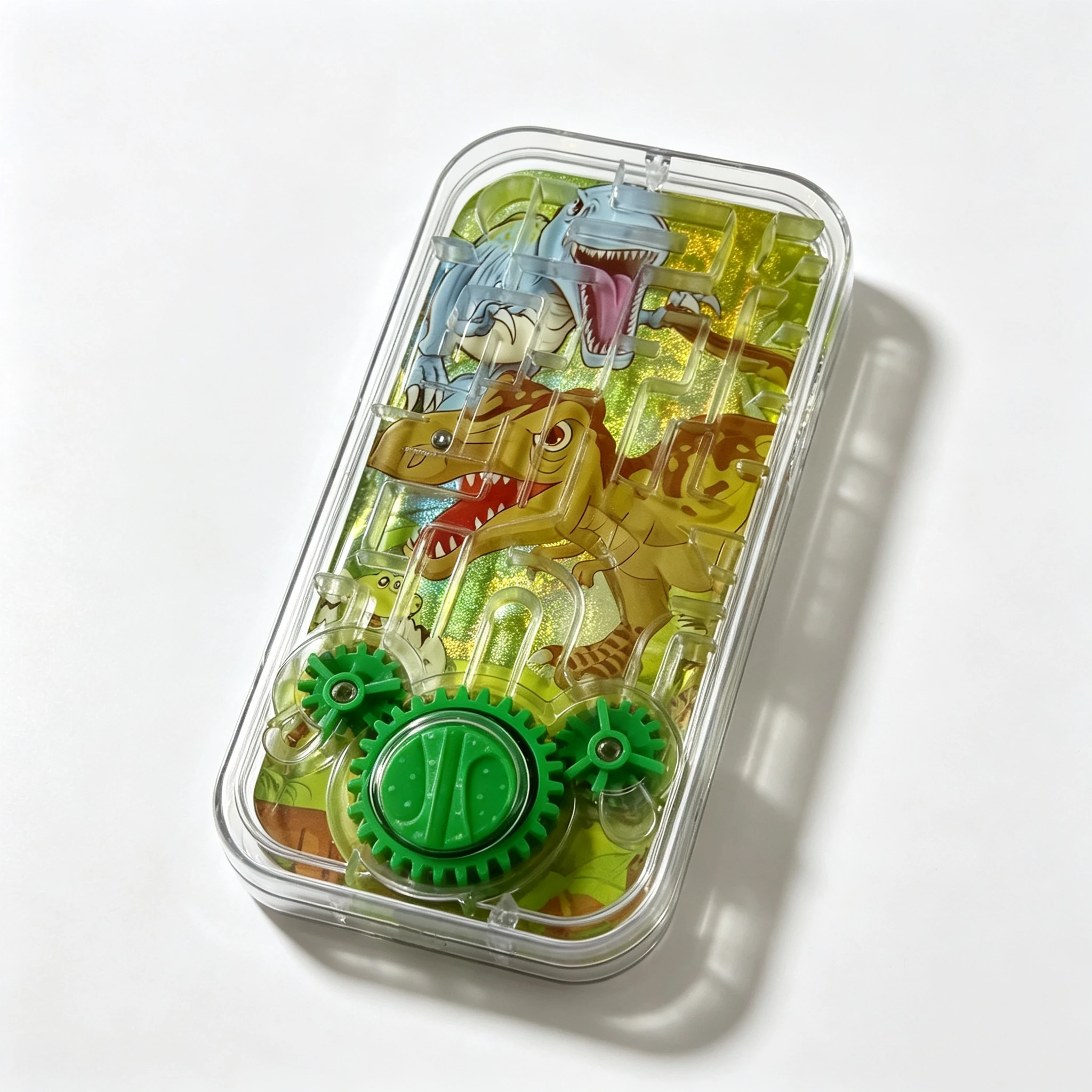 Cartoon Dinosaur Handheld Maze Ball Game Rotating Gear Labyrinth Puzzle Kids Educational Stress Relief Portable Fidget Toy