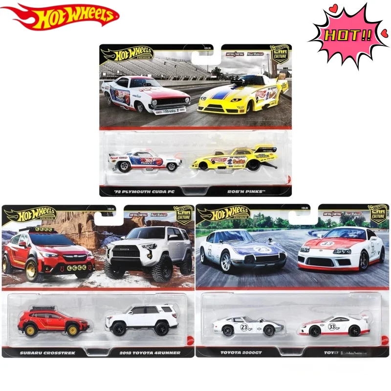 

2025 Новая распродажа Mattel Hot Wheels Mix 3 Premium 1:64 2 упаковки Subaru Plymouth Toyota Off-Road Set Литая модель автомобиля