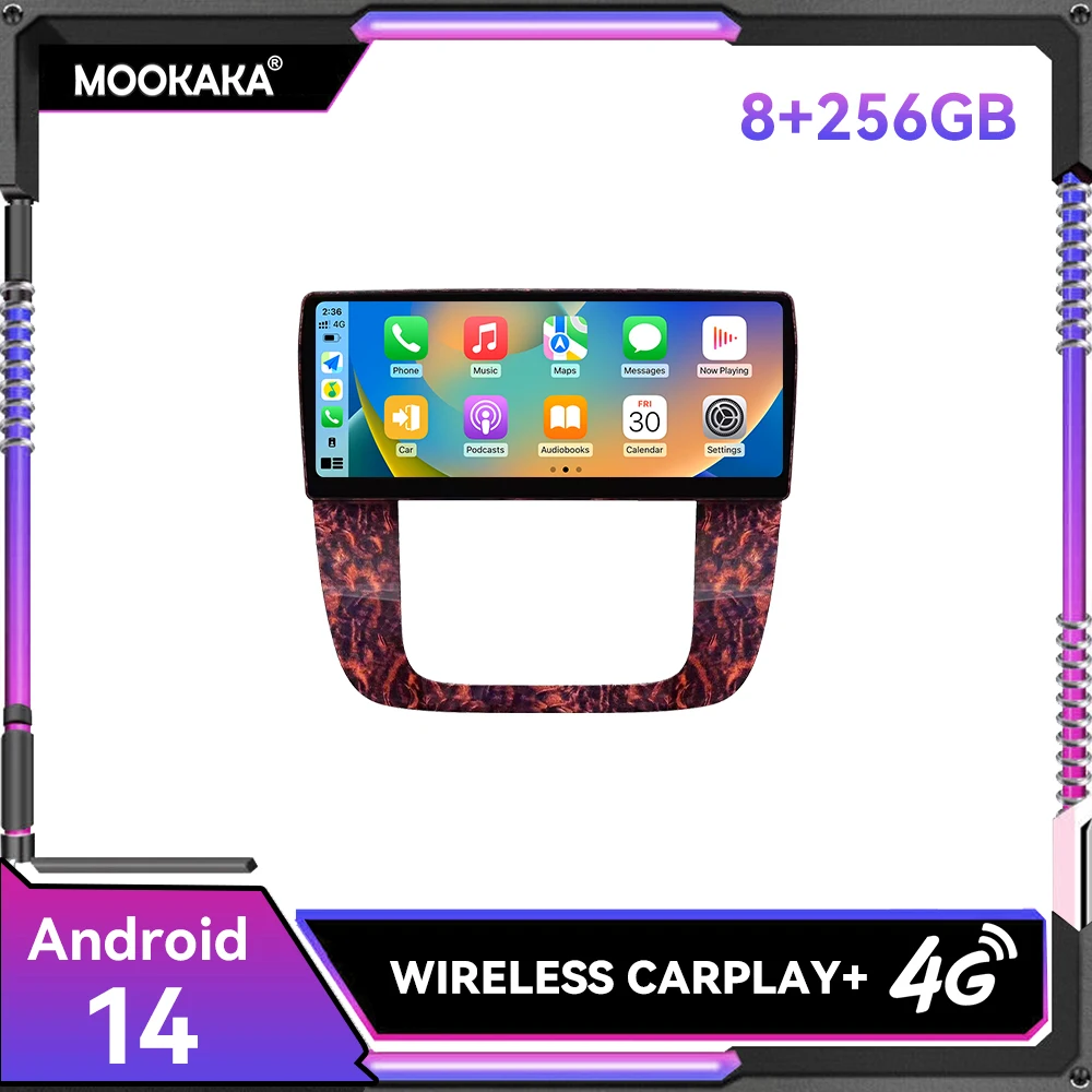 12.3 inch Android 14 8+256GB Touch Screen Car DSP Player For GMC Yukon Chevrolet Tahoe Suburban 2007-2013 GPS Radio Stereo Unit