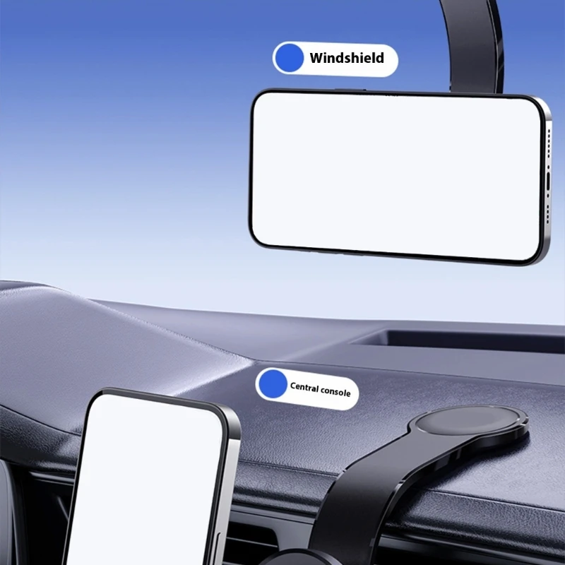 Car Phone Mount Holder Bendable Alloy Rod Design 360 Degree Rotation Heatproof For Stable Multiple Position Use F19C