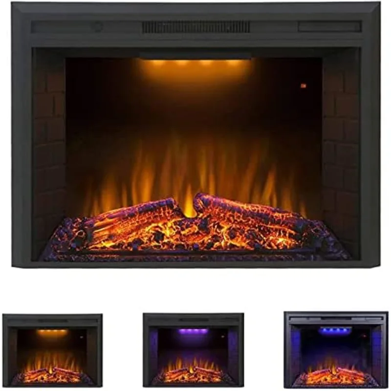 Valuxhome Electric Fireplace,40 Inches Fireplace Insert,Electric Heater with Overheating Protection,Fire Crackling Sound,Remote