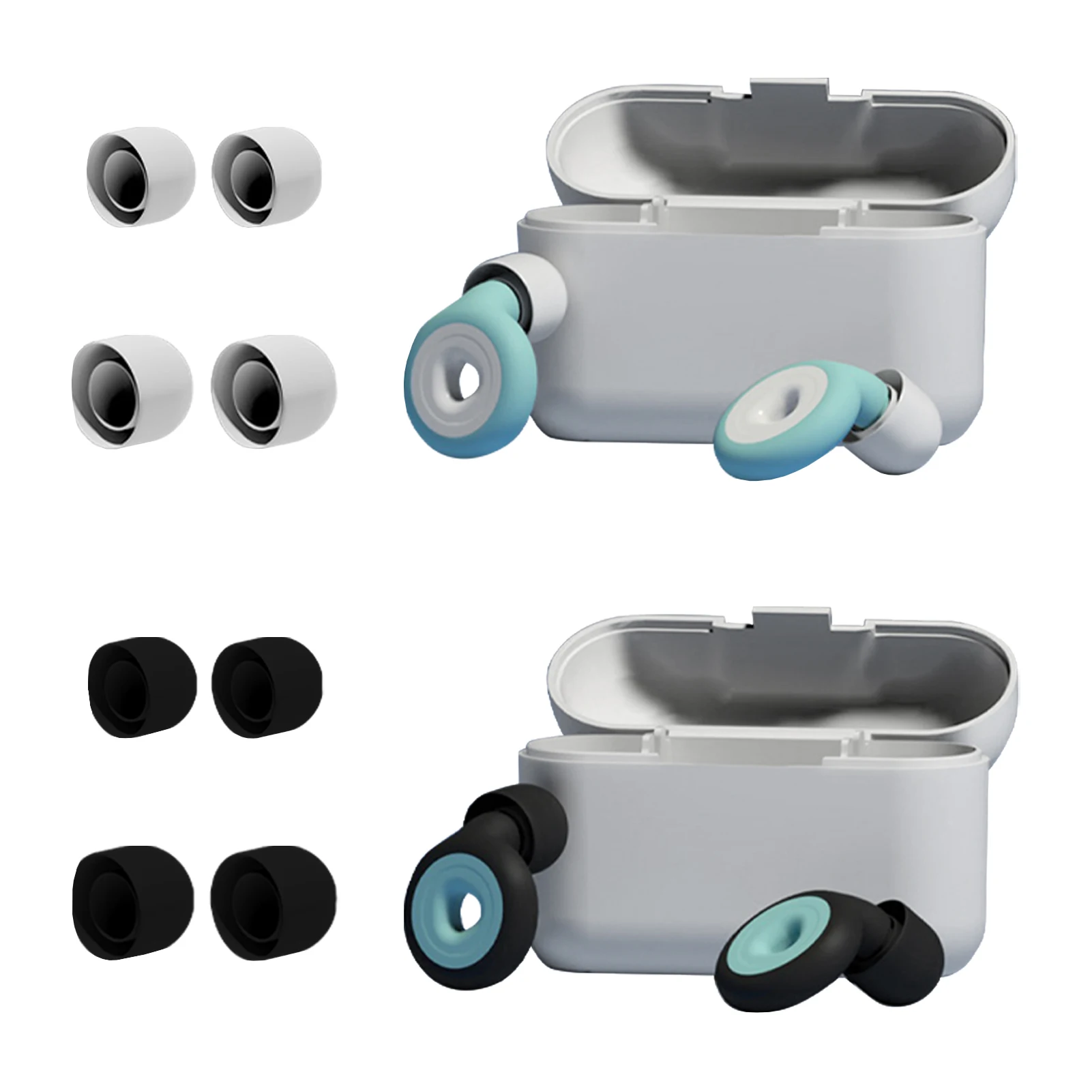 2pairs Ear Plugs Reusable Hearing Protection Soft Work Portable For Sleep With Storage Case Washable Waterproof Noise Reduction