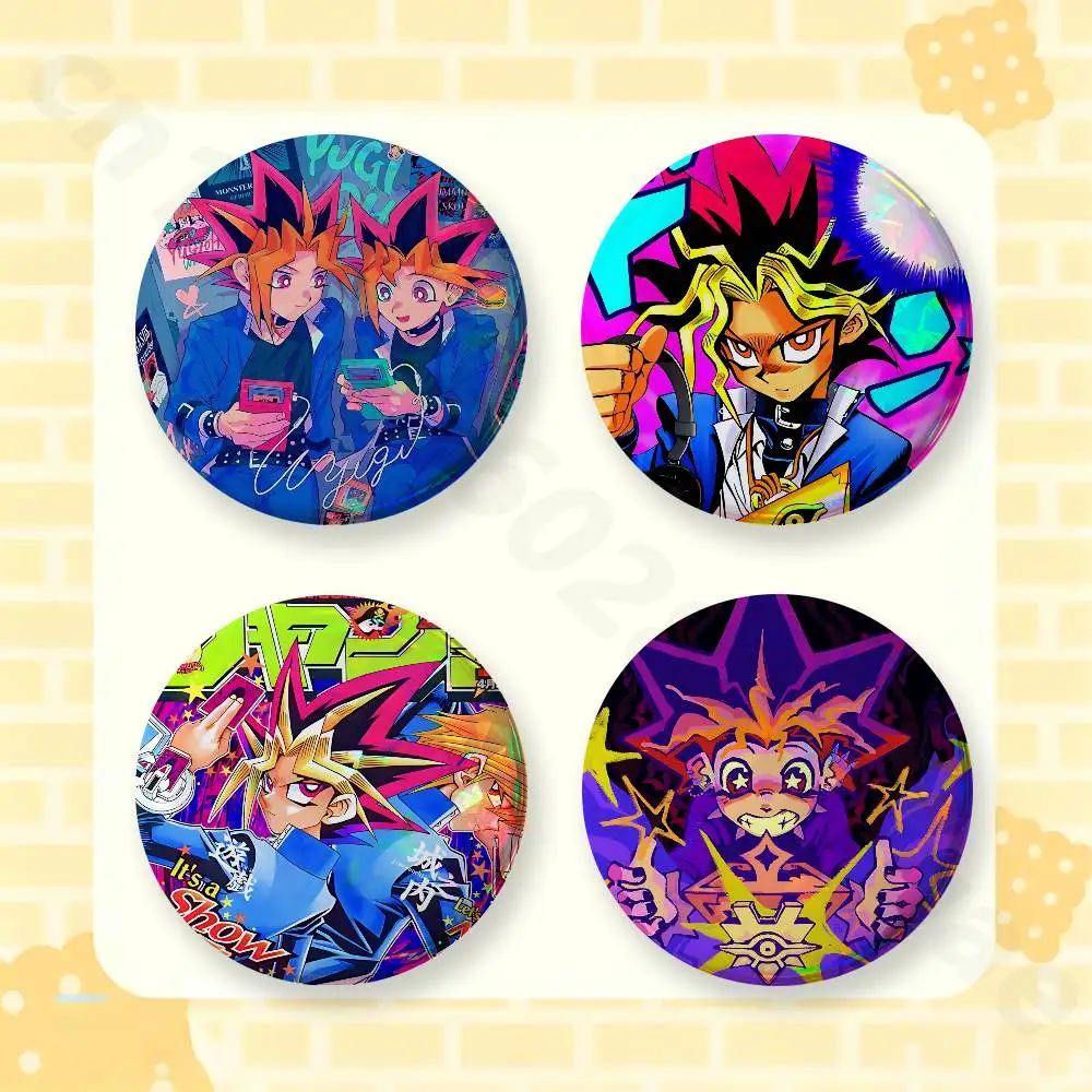 Yu-Gi-Oh Anime 2 Pieces Badge Brooches on Backpack Clothes Handmade Round Enamel Pins for Jewelry