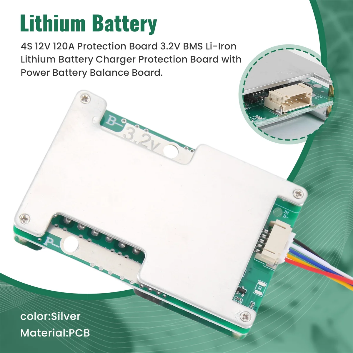

B13C4S 12V 120A Protection Board 3.2V BMS Li-Iron Lithium Battery Charger Protection Board with Power Battery Balance Board