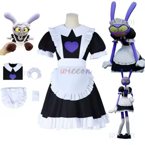 Anime Jax Maid Digital Circus Cosplay Costume Cartoon The Amazing Fantasia Dress Suits Halloween For Boys Girls