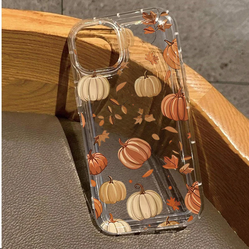 Autumn Pumpkin and Autumn Leaves Phone Case For Xiaomi Redmi Note 13 12 11 Pro Plus 5G 13C 12C 12 11 10S Lens Protection Cover