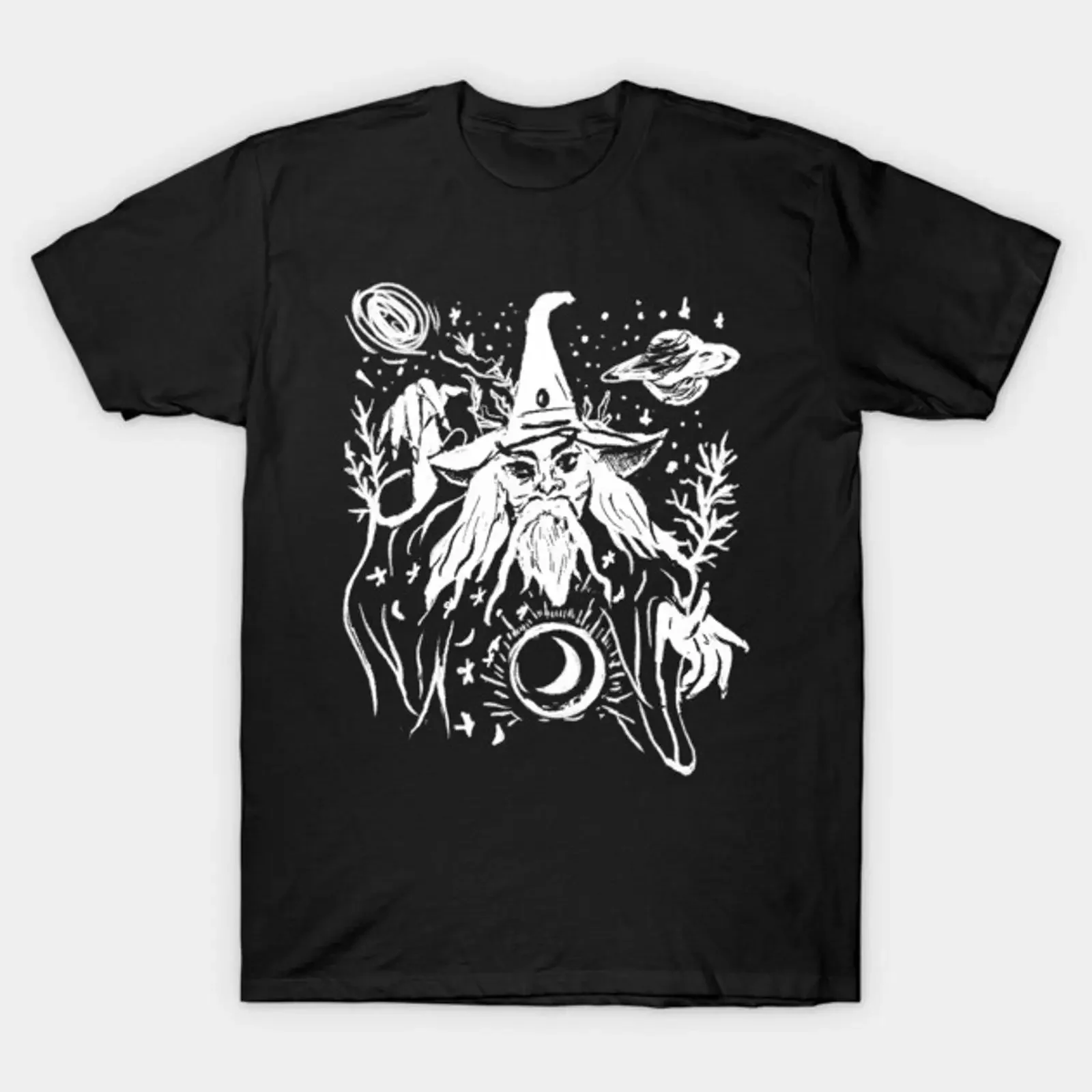 Evil Wizard Merlin Gothic Punk T Shirt vintage Washed Comfortable designer clothes graphic Stylish streetwear Unisex homme